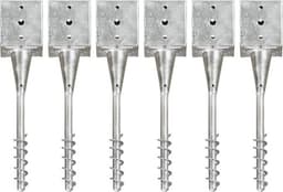 vidaXL - Grondpinnen - 6 - st - 12x12x56 - cm - gegalvaniseerd - staal - zilverkleurig — thumbnail 1