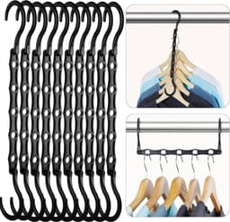 10 Pak hanger- ruimtebesparend - gemaakt van stevig plastic voor het ophangen van zware kledingstukken. — thumbnail 1