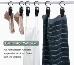 20 Draaibare Wasknijpers Cliphaken voor Kleding Gordijnen Hoeden Zwart en Wit. — thumbnail 4