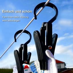 20 Draaibare Wasknijpers Cliphaken voor Kleding Gordijnen Hoeden Zwart en Wit. — thumbnail 2