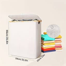 Bovista Wasmand 2 Vakken - Wassorteerder - Laundry Basket - Bag - Wit - 100 Liter — thumbnail 2