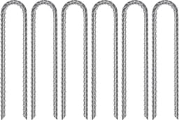 Bodemankers 32 cm U-vormige set van 6 - verzinkt staal - trampoline windpalen - zware belasting — thumbnail 1