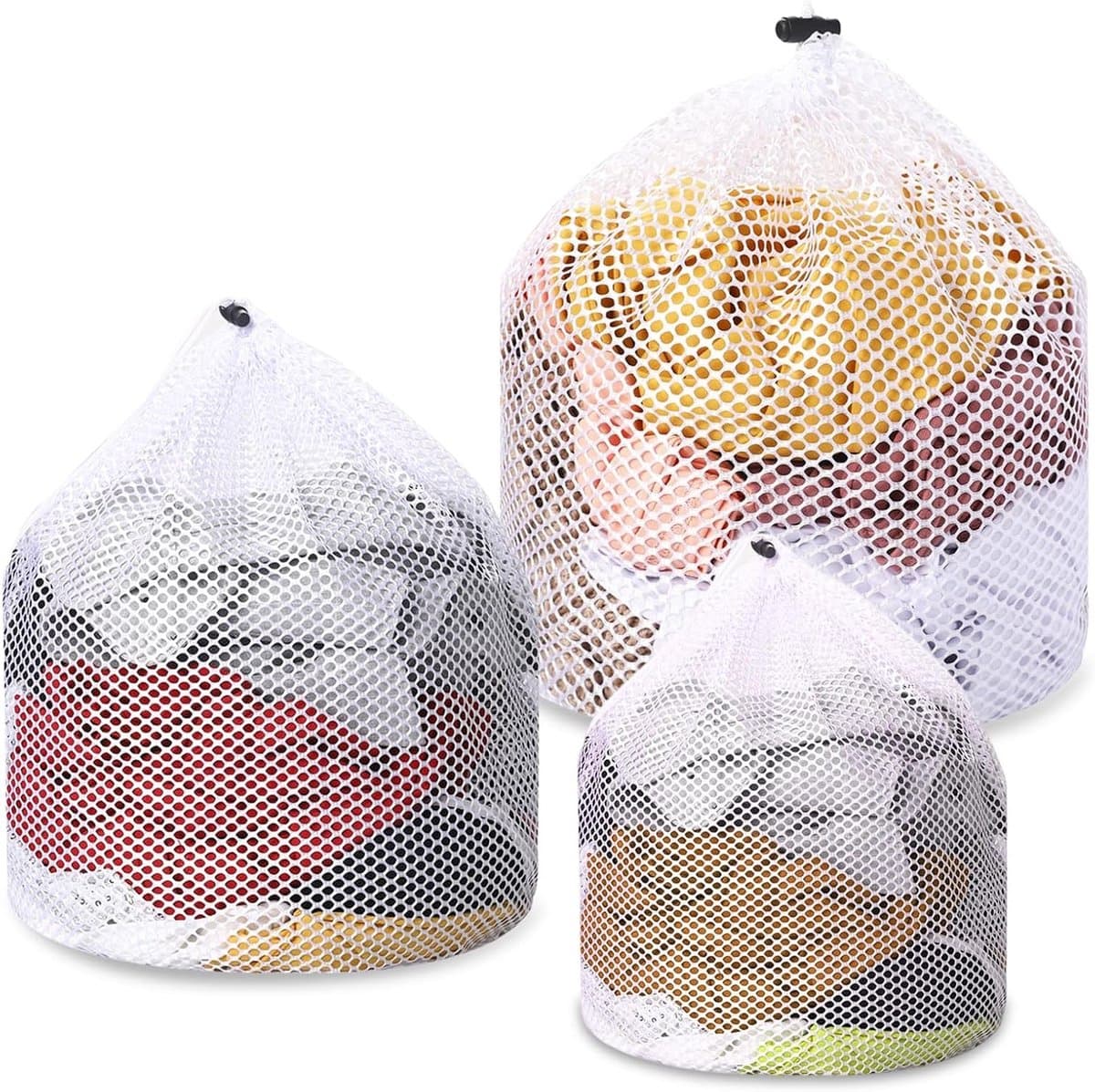 Set van 3 Wasnetjes voor Delicate Kleding, Machinewasbare Trekkoord Tas voor Sokken, Ondergoed en Broeken (30x40cm, 40x50cm, 50x60cm) — afbeelding 1