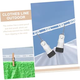 Waslijn Set - Kledinglijn Touw - Buiten Drogen - Windproof Antislip - 2 Stuks - Wit — thumbnail 2
