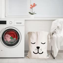 Set van 2 Wasbare Canvas Waszakken met Trekkoord, 60x48cm, Grote Capaciteit voor Kleding, Perfect voor Wassen en Organiseren — thumbnail 5