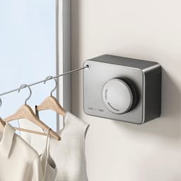 Waslijn Intrekbaar - Kledingdroger Touw - Kleding Drogen - Anti-doorzakken Ontwerp - 4.28 Meter - Grijs — thumbnail 2