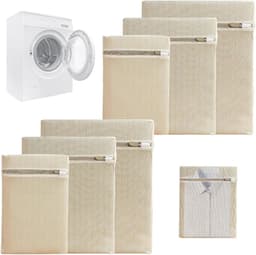 SnelShoppen - Set van 6 Premium Katoenen Waszakken met Rits Zonder Microplastic, Wasnet, Waszak voor Wasmachine, Reisorganisator voor Vuilwas, Eco-vri — thumbnail 1
