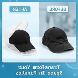 Wasset voor baseballcaps: 1 x beschermende mesh tas + 1 x opvouwbare standaard, ideaal voor wassen in wasmachine en vaatwasser, voorkomt vervorming en beschadiging. — thumbnail 4