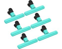Zak Klemmen - Voedsel Clips - Zakken Afdichten - Verbeterde Veer - 6 Stuks - Donkergroen