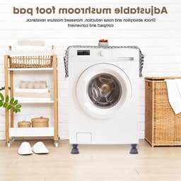 Trillingsdempers voor wasmachines en drogers, 4 antislipmatten met verstelbare hoogte, universele vibratiedempers voor stabiliteit en geluidsreductie, ideaal voor elke vloer — thumbnail 5