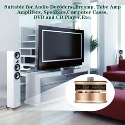 Luidspreker Voetjes - Trillingsdempers - Audio Verbetering - Anti-Vibratie Ontwerp - 11.5 x 11 x 3.5 cm - Zilver — thumbnail 3