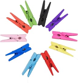 100 stuks 3,5 cm kleurrijke houten klemmen - kleine houten clips - mini-wasknijpers - decoratieve klemmen - houten wasknijpers - fotoclips voor knutselen - creatieve DIY projecten — thumbnail 2