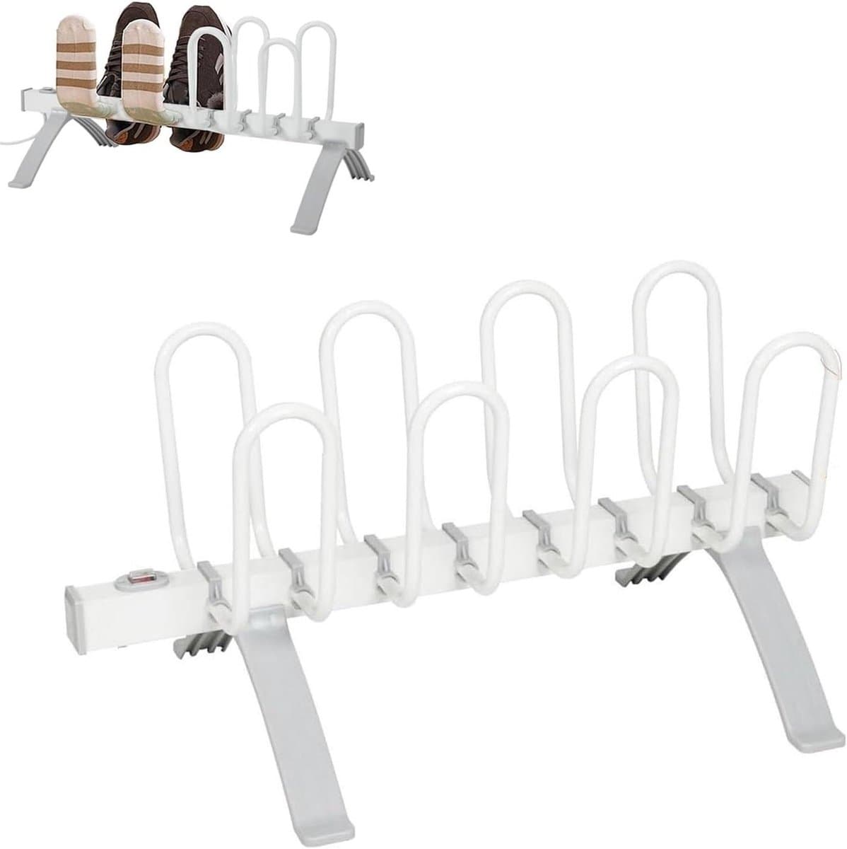 Boot Dryer Shoe Dryer, 8 Racks Electric Shoe Warmer Rack, Heated Drying Rack for Socks and Gloves, Electric Heating 45~50°C Constant Temperature — afbeelding 1