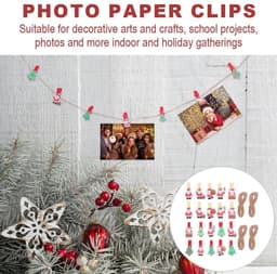 Cosensi- Knijpers Hout 40 Stuks - Decoratieve Sierklemmen - Kerstmis - Mini Knijpertjes - Duurzaam - Jute Koord - Decoratieve Clips — thumbnail 3