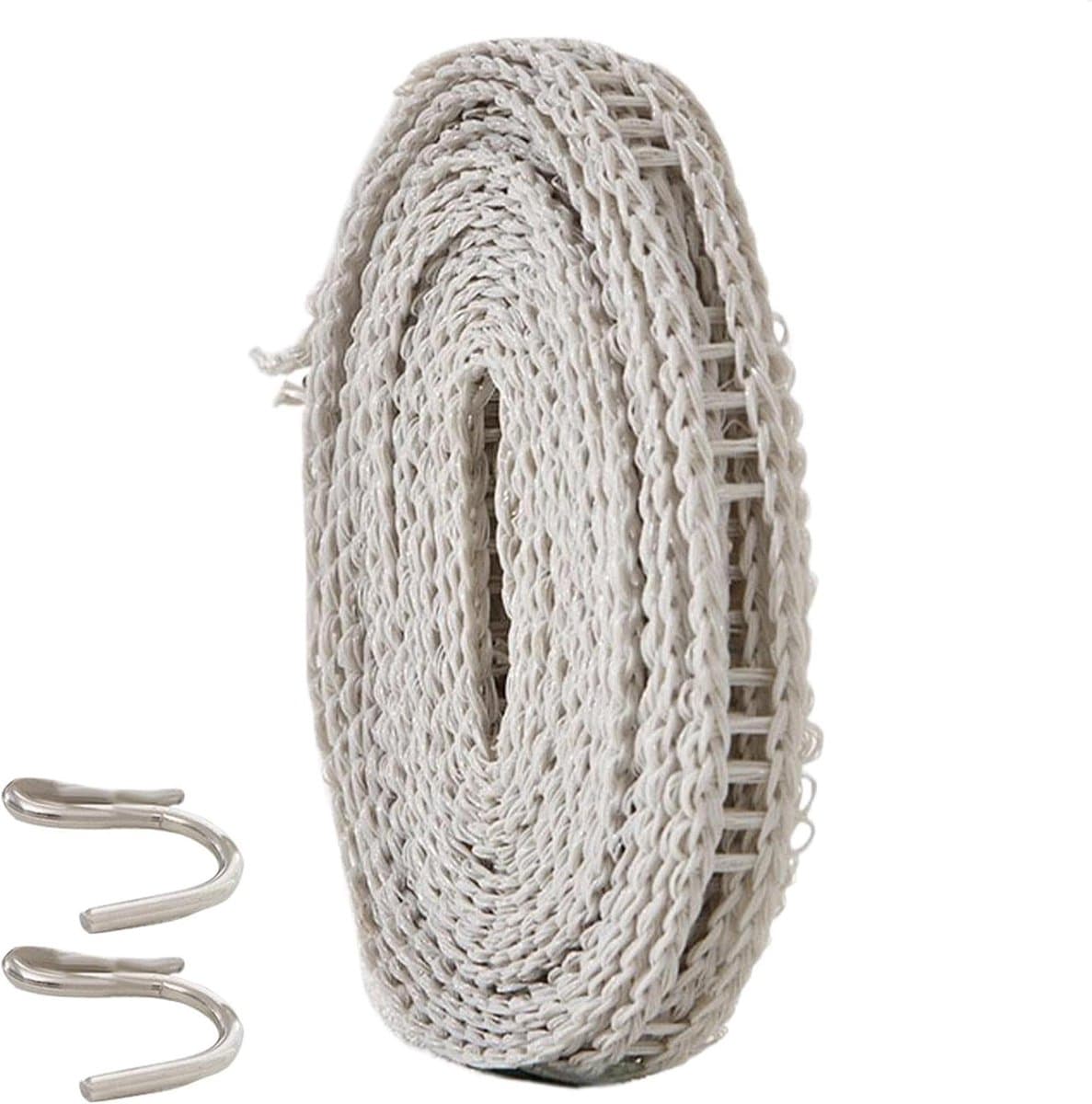 Waslijn met haken - Kledinglijn buiten - Kamperen en reizen - Winddicht en sterk - 5 meter lang - Grijs — afbeelding 1