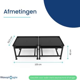 Wasmachine Verhoger - Opbouwmeubel Sokkel - Apparaten Verhoging - Dubbel Anti-tril - 45 cm hoog - Zwart — thumbnail 5