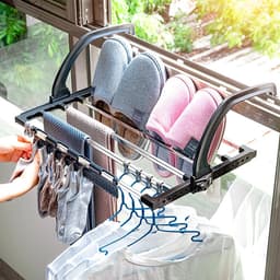 Dailygoods- Droogrek Winddicht - 4 Stuks - Kunststof Hangers - Compact Formaat - Voor Sokken/Ondergoed - Optimale Luchtcirculatie - Wasrek — thumbnail 3
