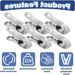 40 Stuks RVS Wasknijpers, Handige Clips voor Strandhanddoeken, Kleding en Sokken, Duurzaam en Roestvrij — thumbnail 2