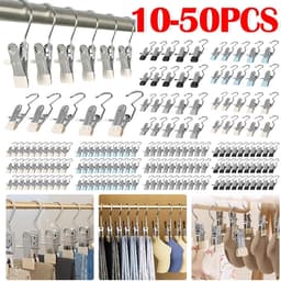 Wasknijpers - Kledinghangers - Ruimte Besparen - 360° Draaibare Clips - 30 Stuks - Zwart — thumbnail 5