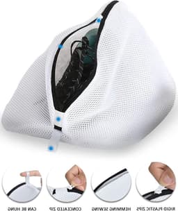 Wasnet voor Schoenen, Set van 2 Stuks, Waszak met Rits voor Sneakers en Sokken (38 x 21 x 23 cm), Ideaal voor Wassen en Bescherming — thumbnail 4