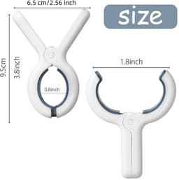6 stuks - Handdoek Clip voor op het strand - Winddichte deken clip - Met een stevige, roestbestendige veer - Grote kledingclip - Houdt uw handdoeken, kleding en dekens droog aan waslijnen en rekken (blauw) — thumbnail 2