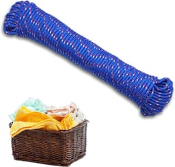 Gekleurde waslijn - Sterk touw - Was ophangen - Vuilafstotend - 20 meter - Blauw — thumbnail 1