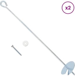 vidaXL - Aardanker - 2 - st - Ø10 - x - 60 - cm - Gegalvaniseerd - Metaal - zilver — thumbnail 5