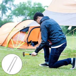 Byshayne- Grondankers U-vormig 30 cm - Stabiele Haringen - Verzinkt - Stormbestendig - Set van 8 - Geschikt voor Trampoline/Camping - Tentharingen — thumbnail 4