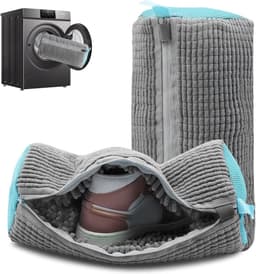 Robuuste Waszak voor Schoenen - Herbruikbare Waszak 39 x 19 cm met Rits voor 360° Reiniging en Bescherming van Schoenen in Grijs — thumbnail 1