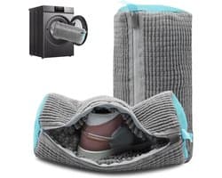 Robuuste Waszak voor Schoenen - Herbruikbare Waszak 39 x 19 cm met Rits voor 360° Reiniging en Bescherming van Schoenen in Grijs