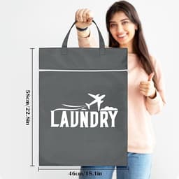 2 Stuks Waterdichte Reiswaszakken met Handvat - Voor Vuil Wasgoed, Natte Kleding en Gymspullen — thumbnail 3