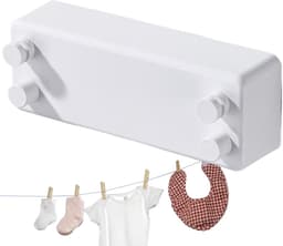 Uittrekbare Waslijn - Waslijn Binnen - Kleding Drogen - Ruimtebesparend Design - 1 Meter - Wit — thumbnail 5