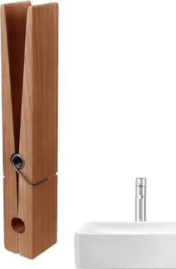 Houten Wasknijpers - Kledingklemmen Handdoekhouder - Ruimte Besparen - Gigantisch Formaat - 30 cm - Houtkleur — thumbnail 5