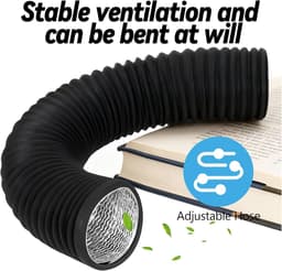 Afzuigslang Flexibel - Ventilatieslang Aluminium - Lucht Circulatie - Met Aluminium Versterking - 150 mm x 5 m - Zwart — thumbnail 5