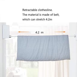 Waslijn - Droogrek - Binnen Droge Kleding - Intrekbaar Ontwerp - 4.2 Meter - Zwart — thumbnail 4