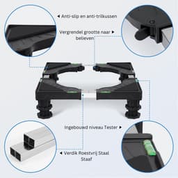 White-Label® Wasmachine Verhoger - Ombouw - Kast - Zwart — thumbnail 5