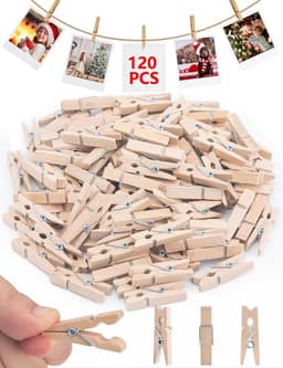 120 Stuks Mini Houten Knijpers voor Ambachten en Decoratie 3,5 cm — thumbnail 1