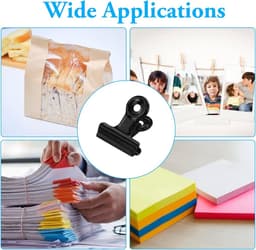 40x Zwarte Metalen Ringclips 22mm - Sterke Bulldog Clips voor Papier, Foto's en Kantoor — thumbnail 5