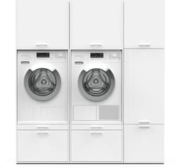 Washcab® Wasmachine Kast - Wasmachine Verhoger - Wasmachine Ombouw - Wit - Duo Set High 2 - 120kg draagkracht - 5 jaar garantie — thumbnail 1