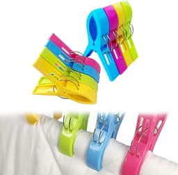 Handdoekklemmen set van 8 in diverse kleuren | Stevige kunststof klemmen voor handdoeken | Strandhanddoek, badhanddoek en meer — thumbnail 1