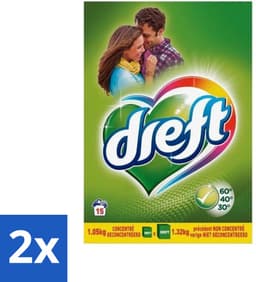 2 x Dreft - Waspoeder - Witte en Gekleurde Was - Original - 15 Wasbeurten - Waspoeder - Wasmiddel - Kleurbescherming - Wasverzachter - Witwas — thumbnail 1