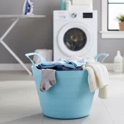 Excellent Houseware Flexibele wasmand - 2x - blauw - 30 liter - kunststof - 54 x 37 cm - met handvatten — thumbnail 2