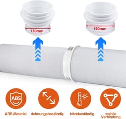 Afvoerslang voor Airco met Universele Adapter (130mm Binnen/150mm Buiten) — thumbnail 3