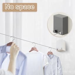 Waslijn Intrekbaar - Drooglijn RVS - Kleding Drogen - Anti-doorzakker - 4.2 Meter - Zilver — thumbnail 3