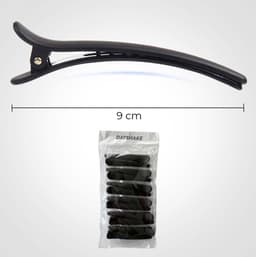 Haarclips Krokodil - Haarspelden Set - Haarstyling Knippen - Professionele Kwaliteit - 12 Stuks - Zwart — thumbnail 5