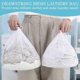 Mesh Waszakken Set van 2 - Trekkoord Wasmachine Zakken - Voor Kleding, Blouse, BH, Sok - Reis Waszakken - Verschillende Maten 11,8"x15,8" en 15,8"x19,7" — thumbnail 2