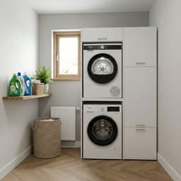 Washcab® Wasmachine Kast - Droger Verhoger - Wasmachine Ombouw - Droger op wasmachine Wit - Stack Set 1 - 5 jaar garantie — thumbnail 2