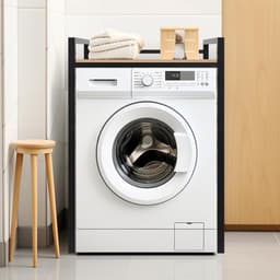 Wasmachine rek - Droger stapelaar - Ruimtebesparing keuken - 3 Hoogtes verstelbaar - 61 x 71 x 104 cm - Wit — thumbnail 3