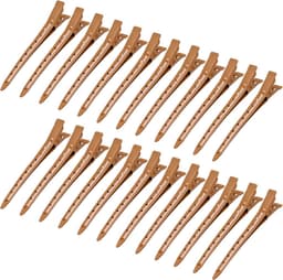 24 stuks Duck Bill Clips Bruin Metaal voor Haarstyling en Kleuren — thumbnail 1