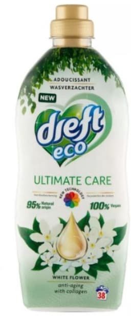 2 x Dreft ECO - Wasverzachter - Gekleurde Was - Witte Bloem - Anti-Veroudering - 38 Wasbeurten - Wasverzachter - Kleurbescherming - Anti-aging - Collageen - Wasgoed — thumbnail 2